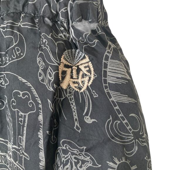 Y2K Diesel Skirt Womens Large Skater Skirt Black White Novelty Print - Picture 6 of 10